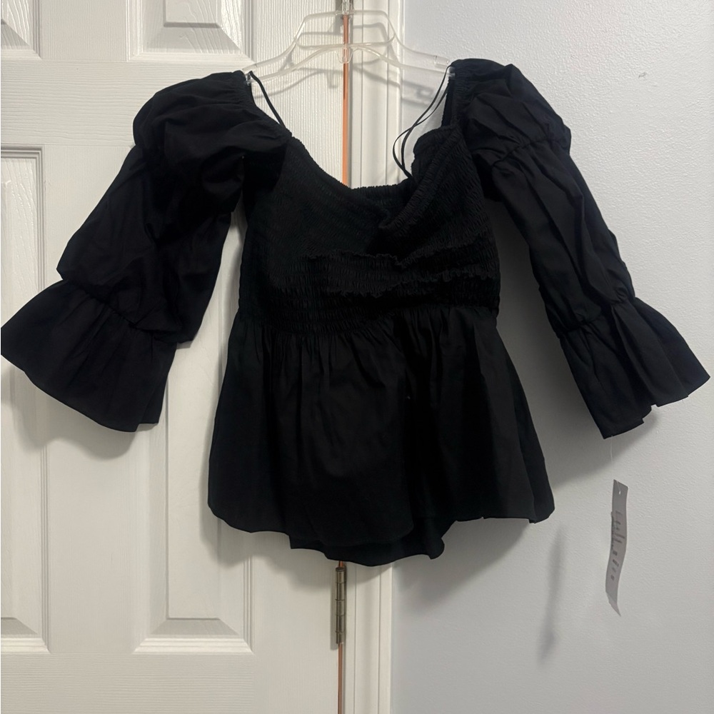 MSK off the shoulder black top NWT size L